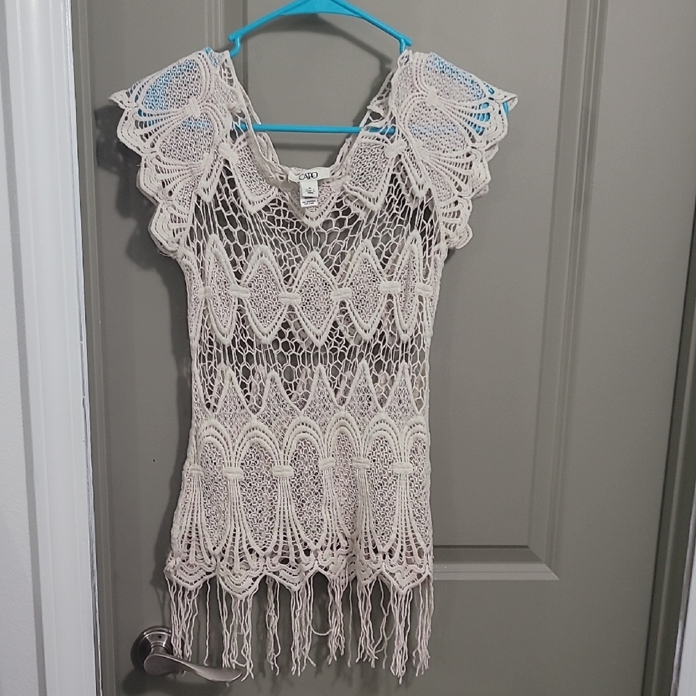 Cato Cream Crochet Top
